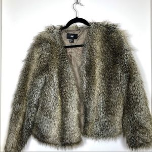 H&M Brown Faux Fur Coat